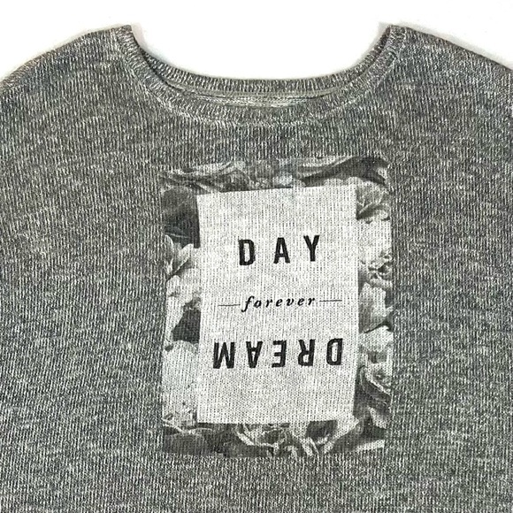 Abercrombie & Fitch Kids size L heather grey w silver stitch long sleeve sweater - Picture 3 of 13